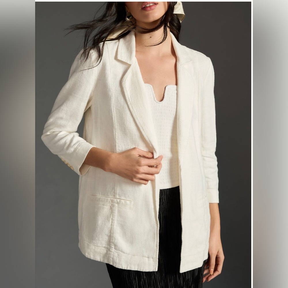 Anthropologie linen Tulip blazer. Size 12. NWOT